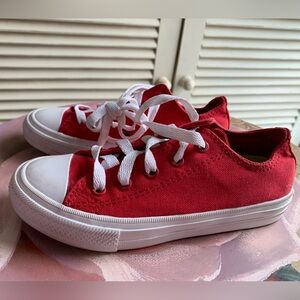 CONVERSE All Star Red SNEAKERS Low Top kids size 12 Unisex with Lunarlon